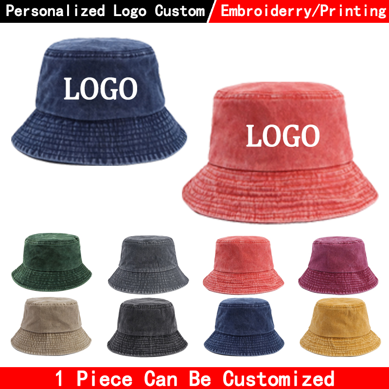Bucket Hat Cotton - Sombrero de pescador de mezclilla con