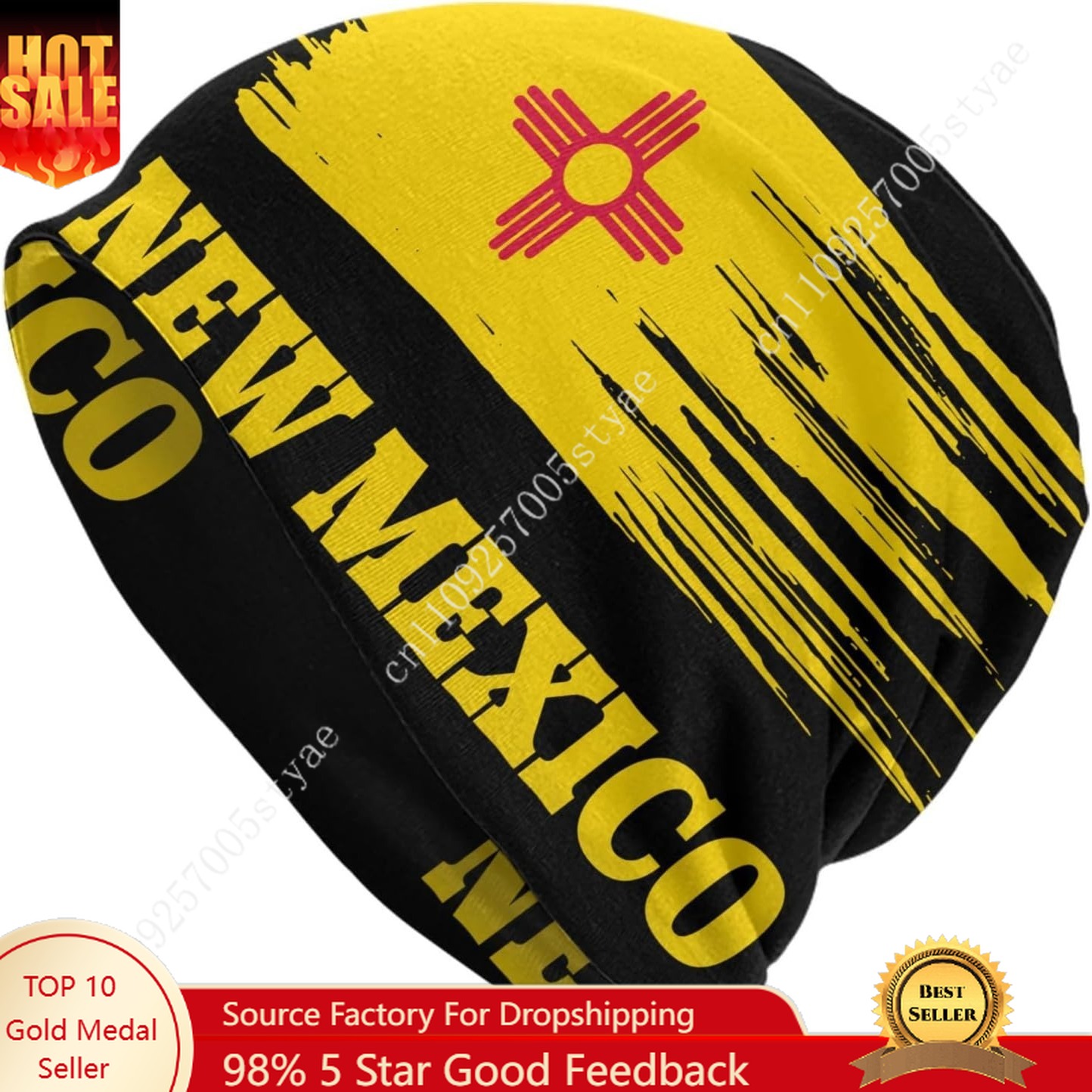 Beanie Cuffed Knit - Gorro con bandera nacional para hombre