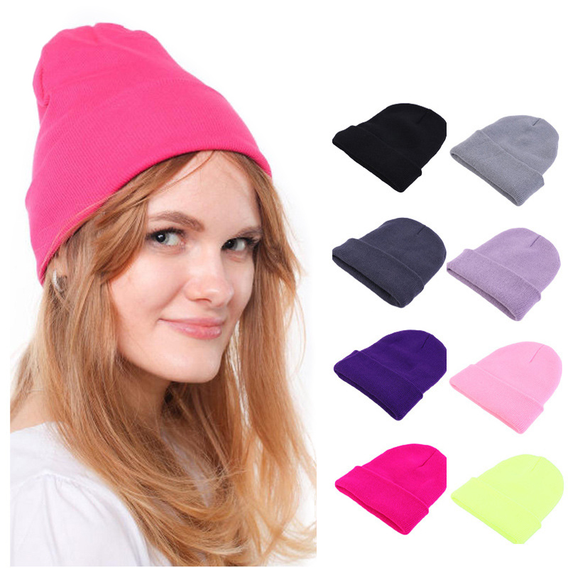 Beanie Cuffed Knit - Gorro de punto de color sólido