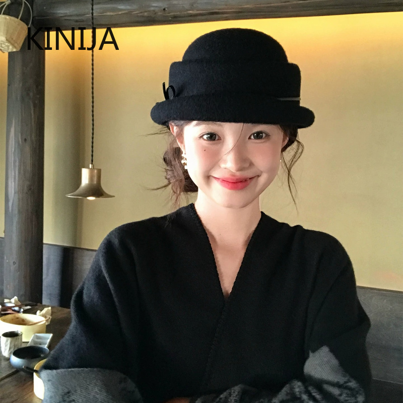 Beret French Wool - Sombrero de lana estilo Hepburn, boina