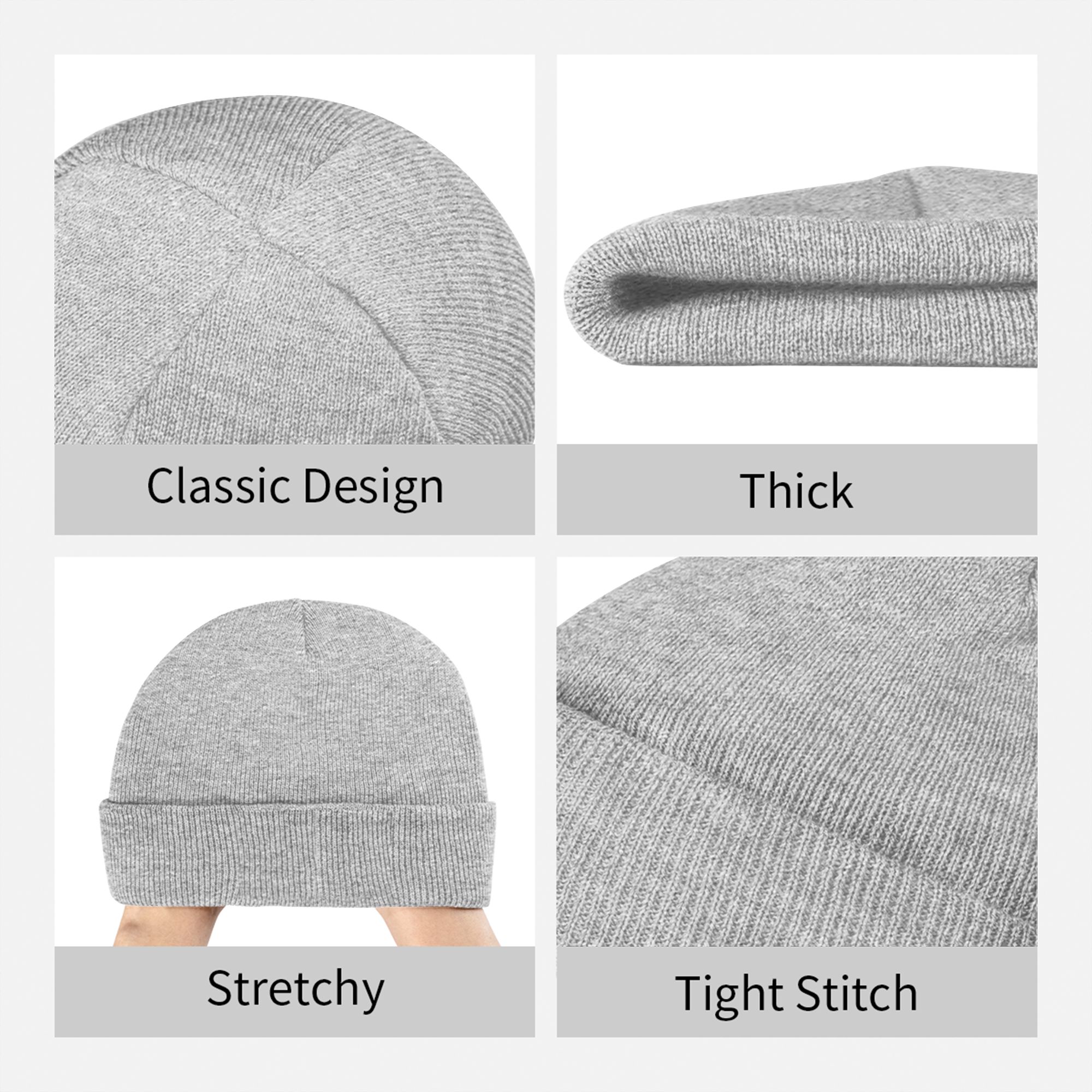 Gorro de punto con ribete y pu - Beanie Cuffed Knit reseña y precio